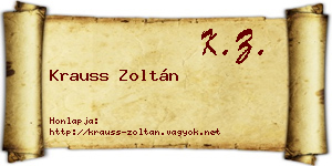 Krauss Zoltán névjegykártya