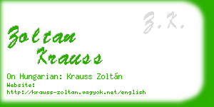 zoltan krauss business card